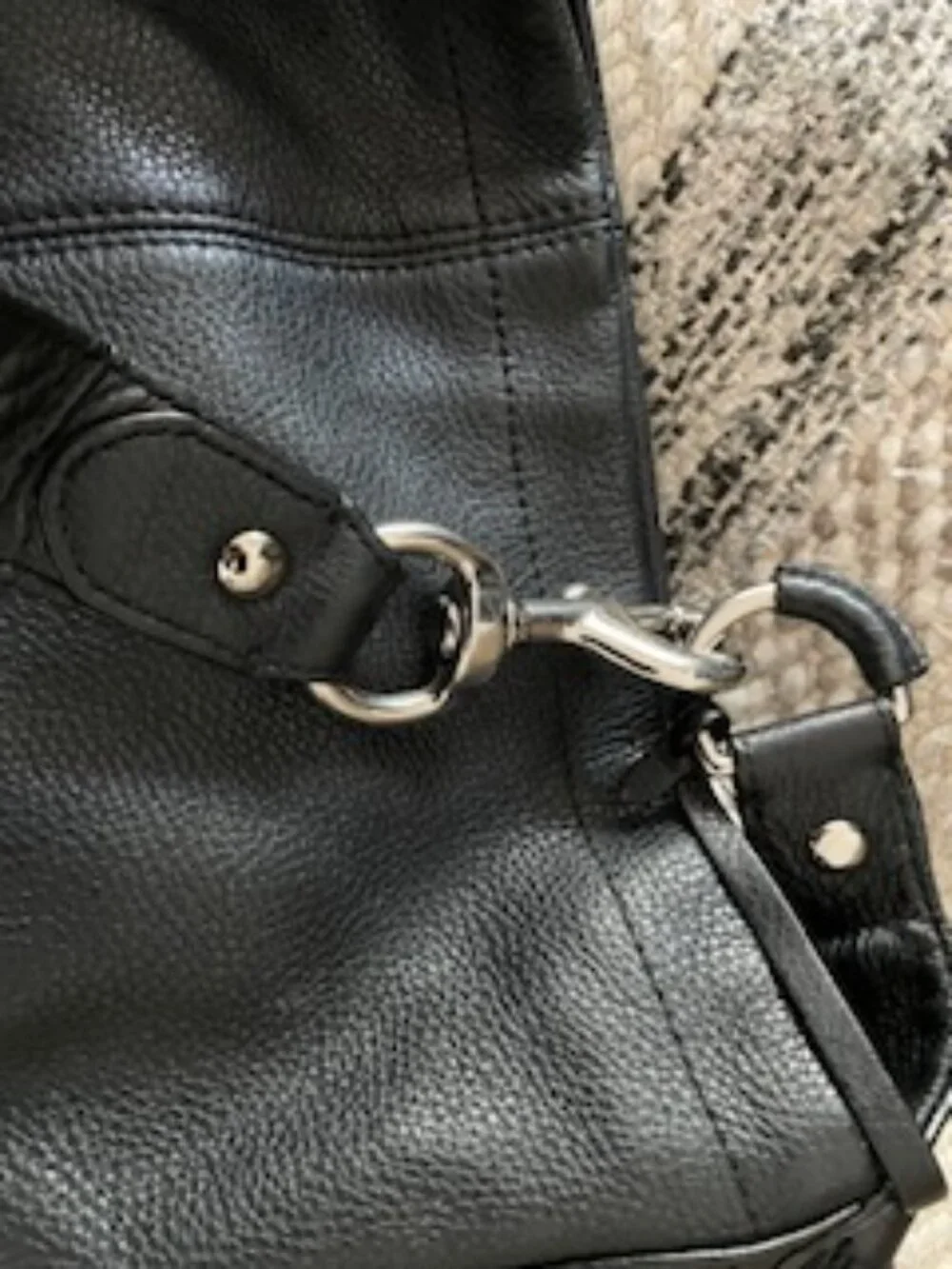 Coach Avery Black Leather Hobo Bag Large